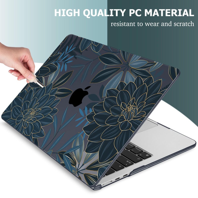 Mektron Designed for 2025/2024/2023 MacBook Air 15 INCH M4 A3241 /M3 A3114 /M2 A2941 Case  Printed Plastic Hard Shell Cover with 15.3 "" Liquid Retina Display Touch ID  Dahlia Flower C035 - Image 4